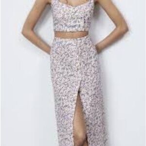NWT ZARA FLORAL set (crop top and midi skirt) + free BNWT PLT dress